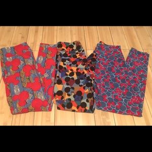 EUC Lularoe Disneyland OS Leggings - Lot of 3